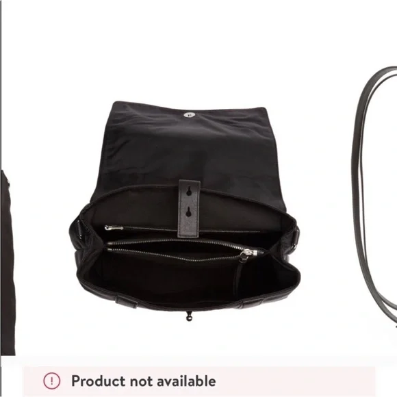 AllSaints Sid black nylon and leather backpack like new - Picture 3 of 11